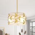 Acroma 4 Light Gold Black Ceiling Cotton Drum Light