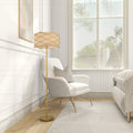 Acroma Standard Adjustable Floorlamp With Fabric Wavy Shade