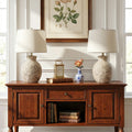 Acroma Stone Table Lamp With Fabric Shade Set Of 2