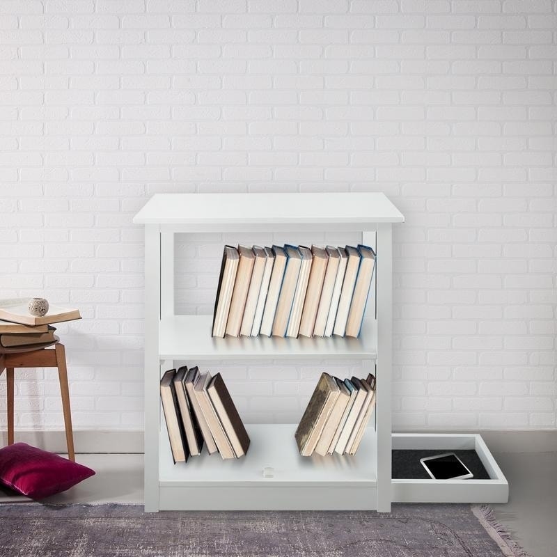 Adams 3 Shelf Bookcase With Concealed Sliding Track