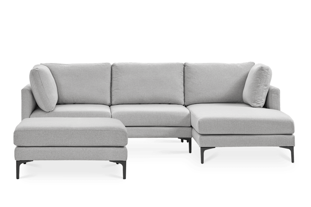 Adams Chaise Sectional Couch with Ottoman