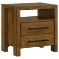 Adderley 2 Drawer Nightstand Bedside Table Warm Brown