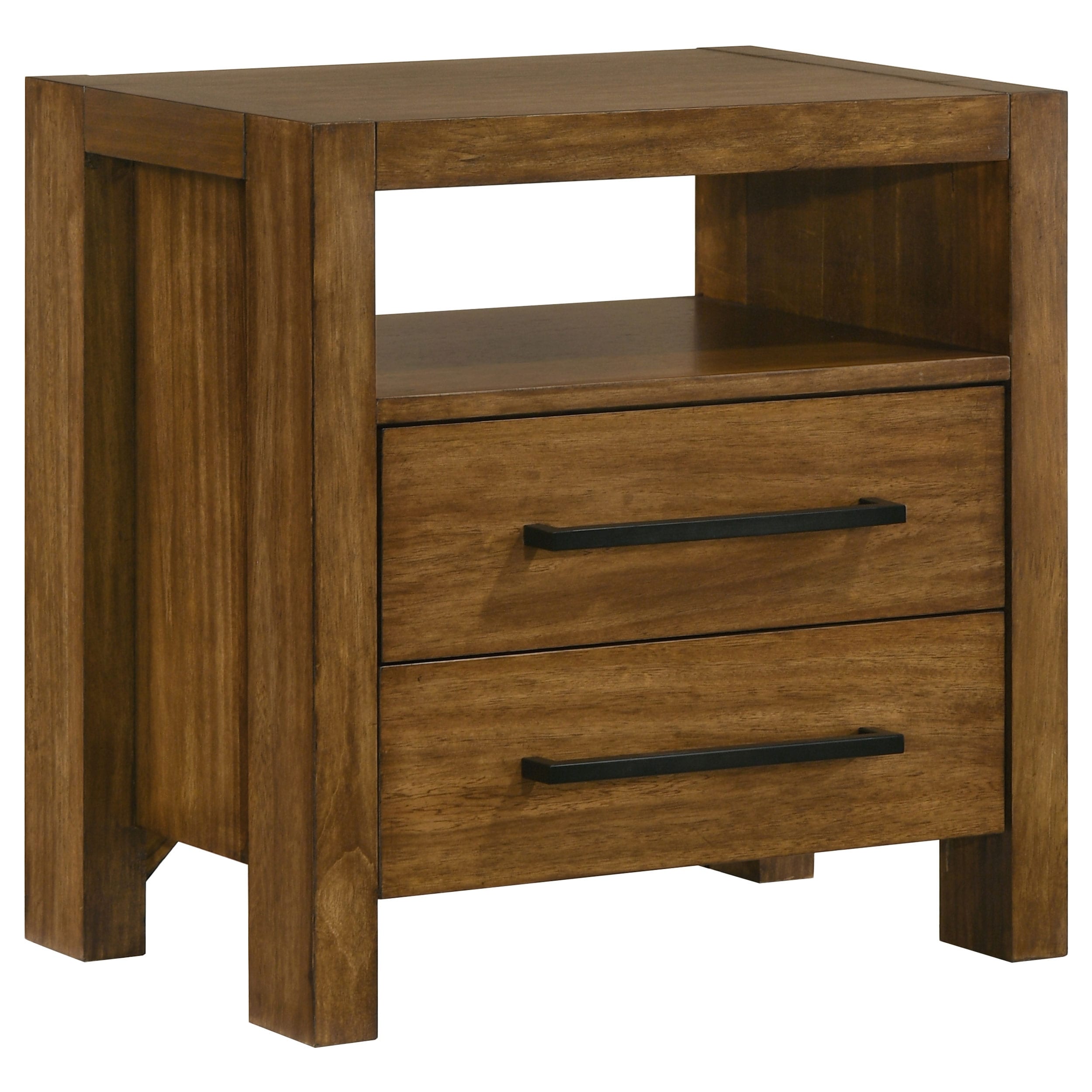 Adderley 2 Drawer Nightstand Bedside Table Warm Brown