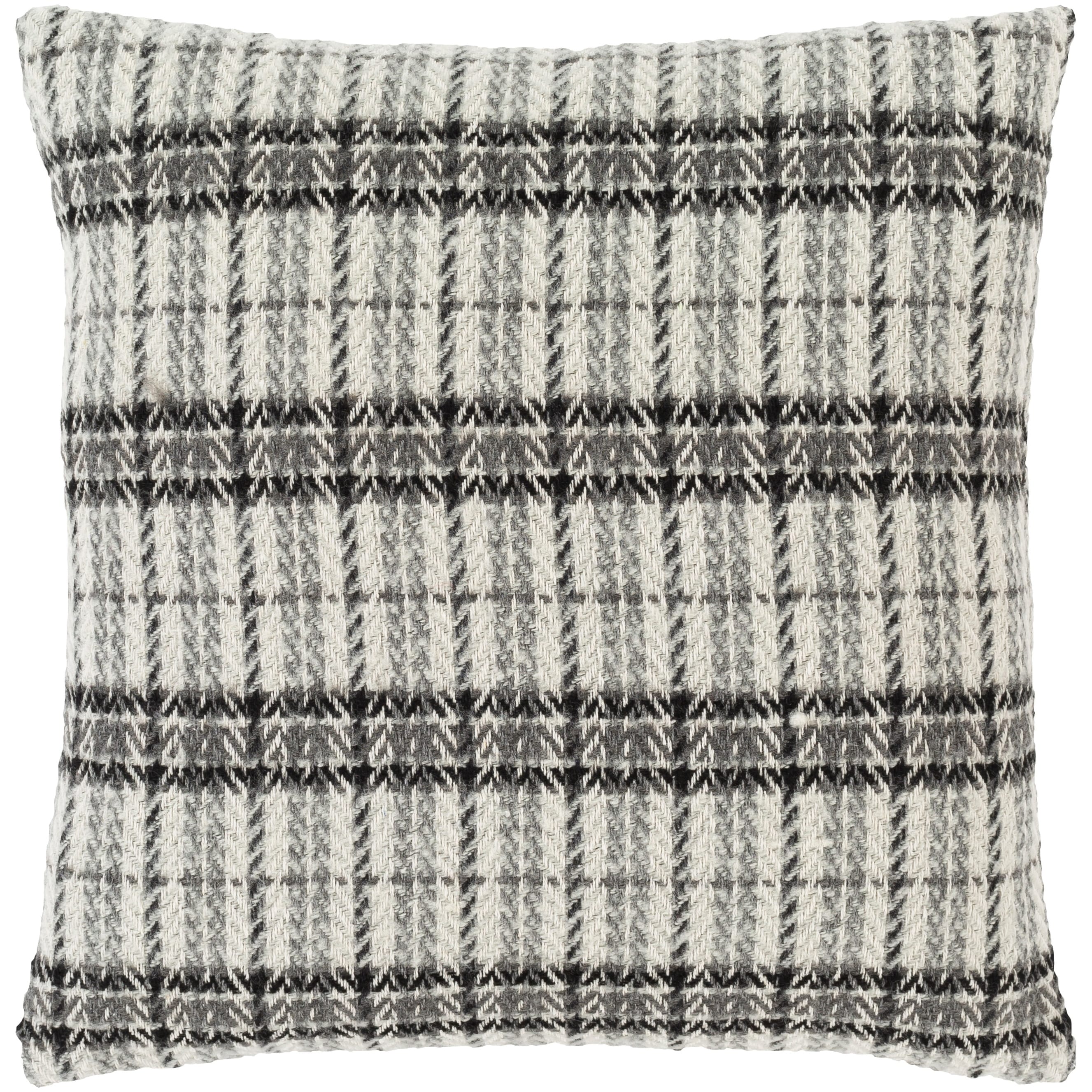 Addis Plaid Woven 18 Inch Poly Or Feather Down Throw Pillow