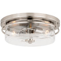 Addison 15 In W Satin Nickel Flush Mount Ceiling Light Fixture Clear Glass 15 In. W X 8 In. H X 15 In. D