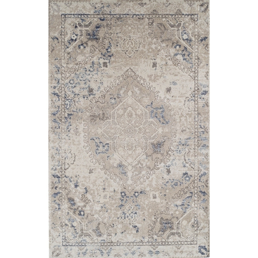 Addison Wellington Antique Medallion Beige Brown Area Rug 53 X 77