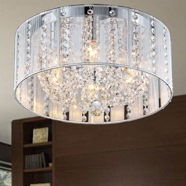 Addison White 16 Inch Crystal Flush Mount