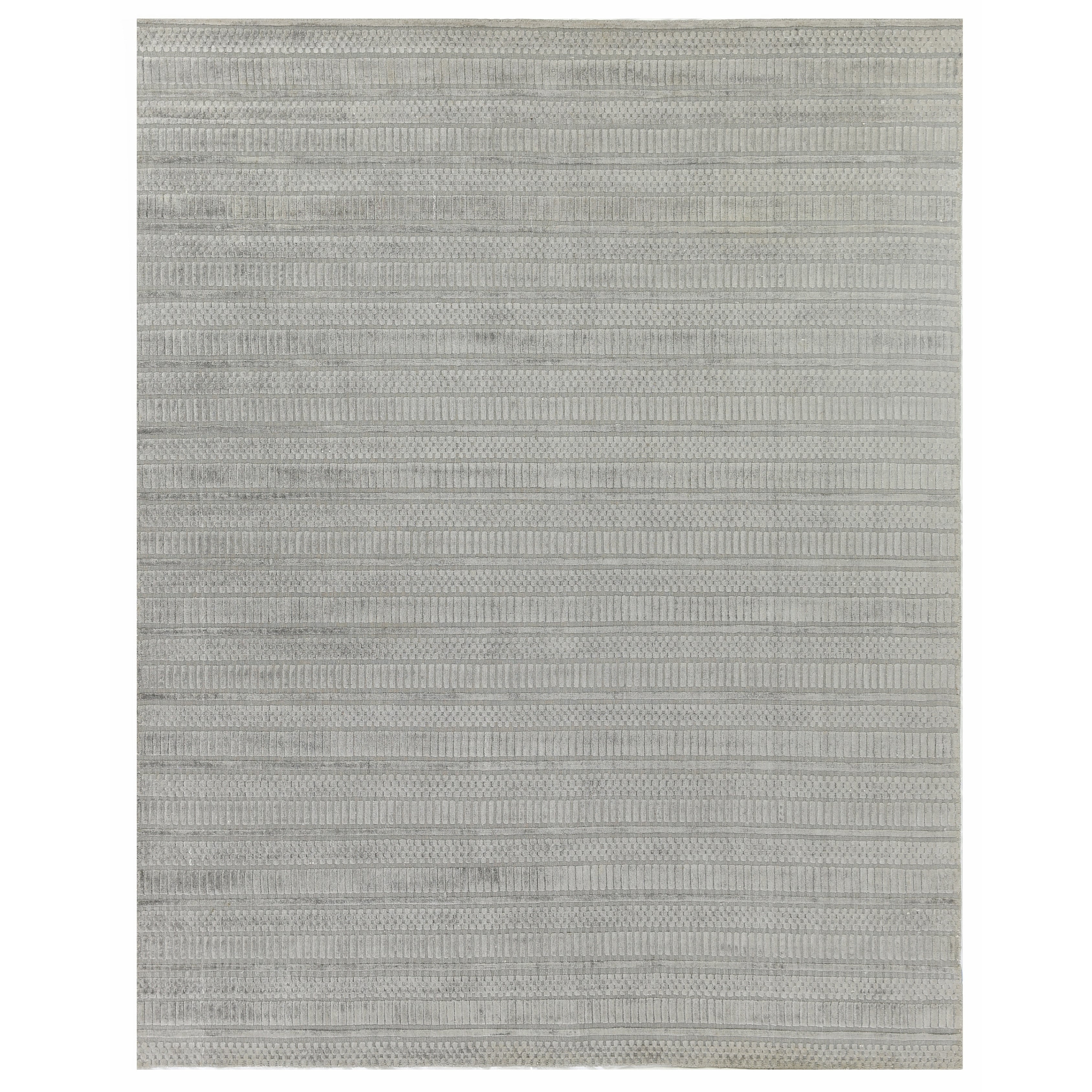 Addison Handloomed Bamboo Silk Dark Gray Area Rug 6 X 9