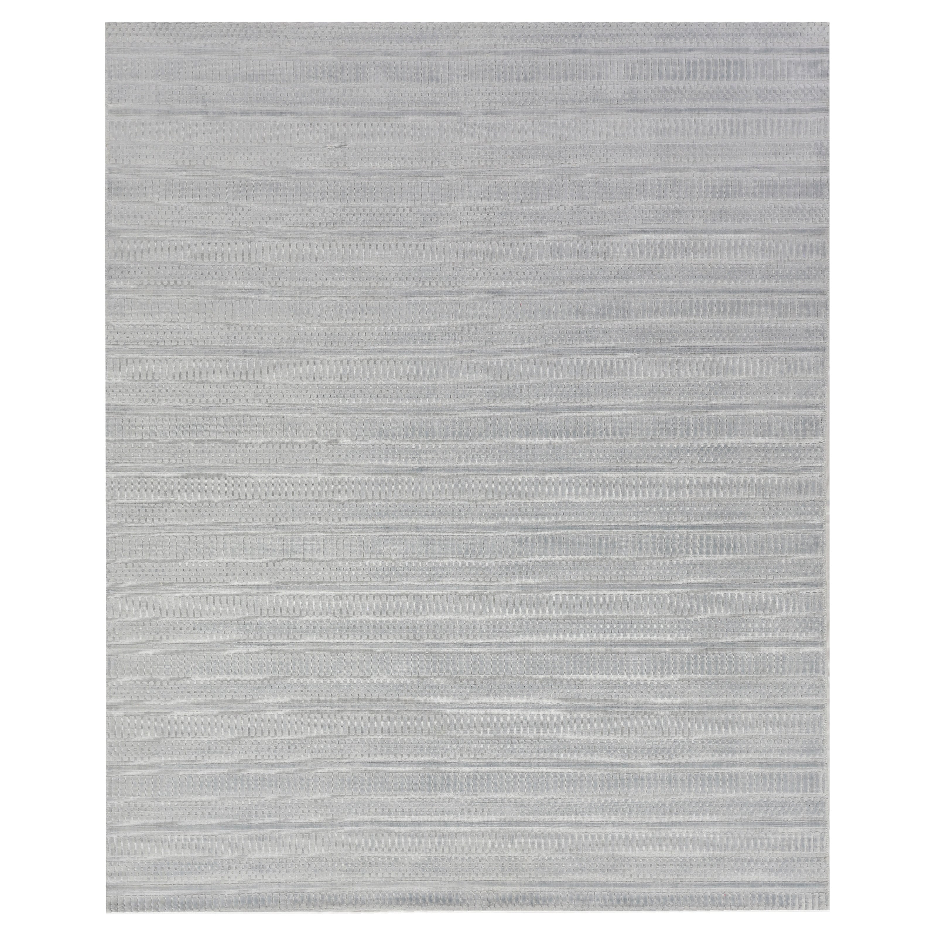 Addison Handloomed Bamboo Silk Ice Blue Area Rug 8 X 10