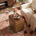 Adeco 16 W Upholstered Rectangle Storage Ottoman With Tray And Pocket