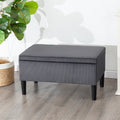 Adeco 32 Upholstered Storage Ottoman Bench With Corduroy Fabric 31.7 X15.9 X17.5