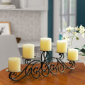 Adeco 5 Pillar Iron Tabletop Candle Holder