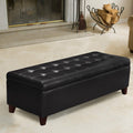 Adeco Bonded Leather Storage Ottoman