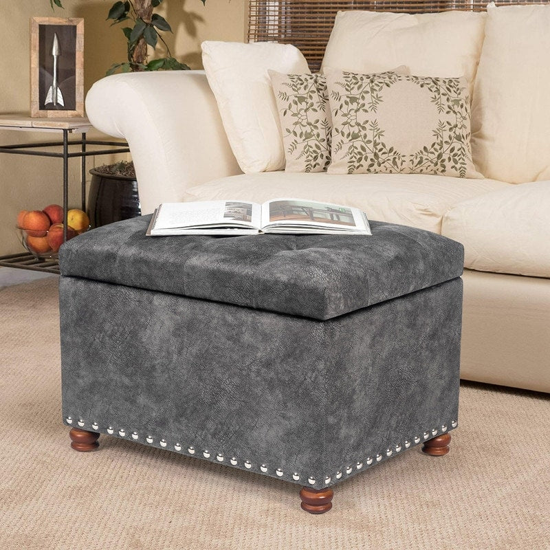 Adeco Ottoman Bench Foot Rest Stool Coffee Table With Lift Top