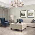 Adeco Of0035 Square Footstool Storage Ottomans Milk White