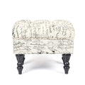 Adeco Ottoman Stool Tufted Foot Rest Fabric Floral Vanity Stool