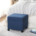 Copper Grove Dorado Square Blue Storage Ottoman