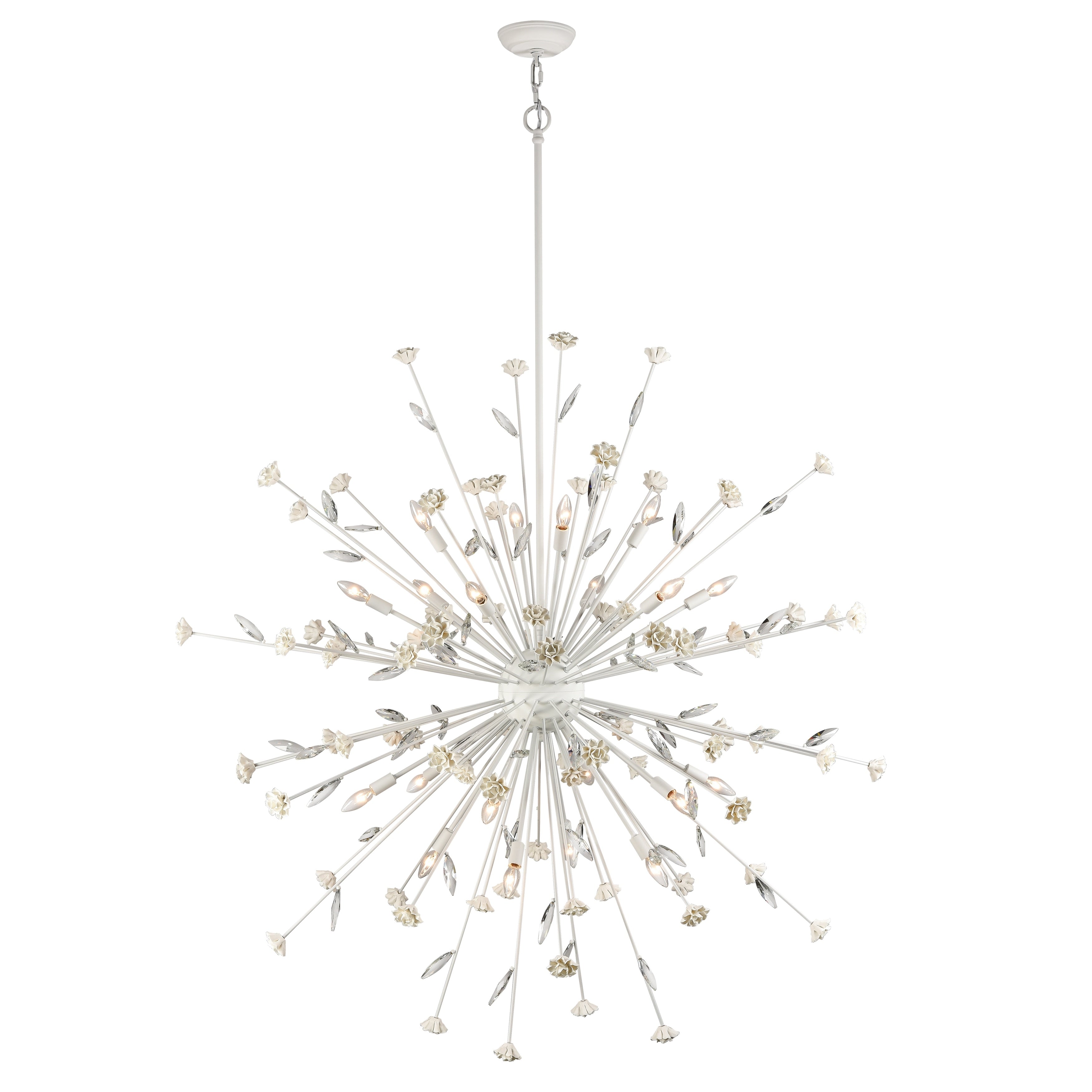 Adelaide 59.5 Inch Wide 20 Light Chandelier In Textured White 59.5In W X 59.5In D X 59.5In H