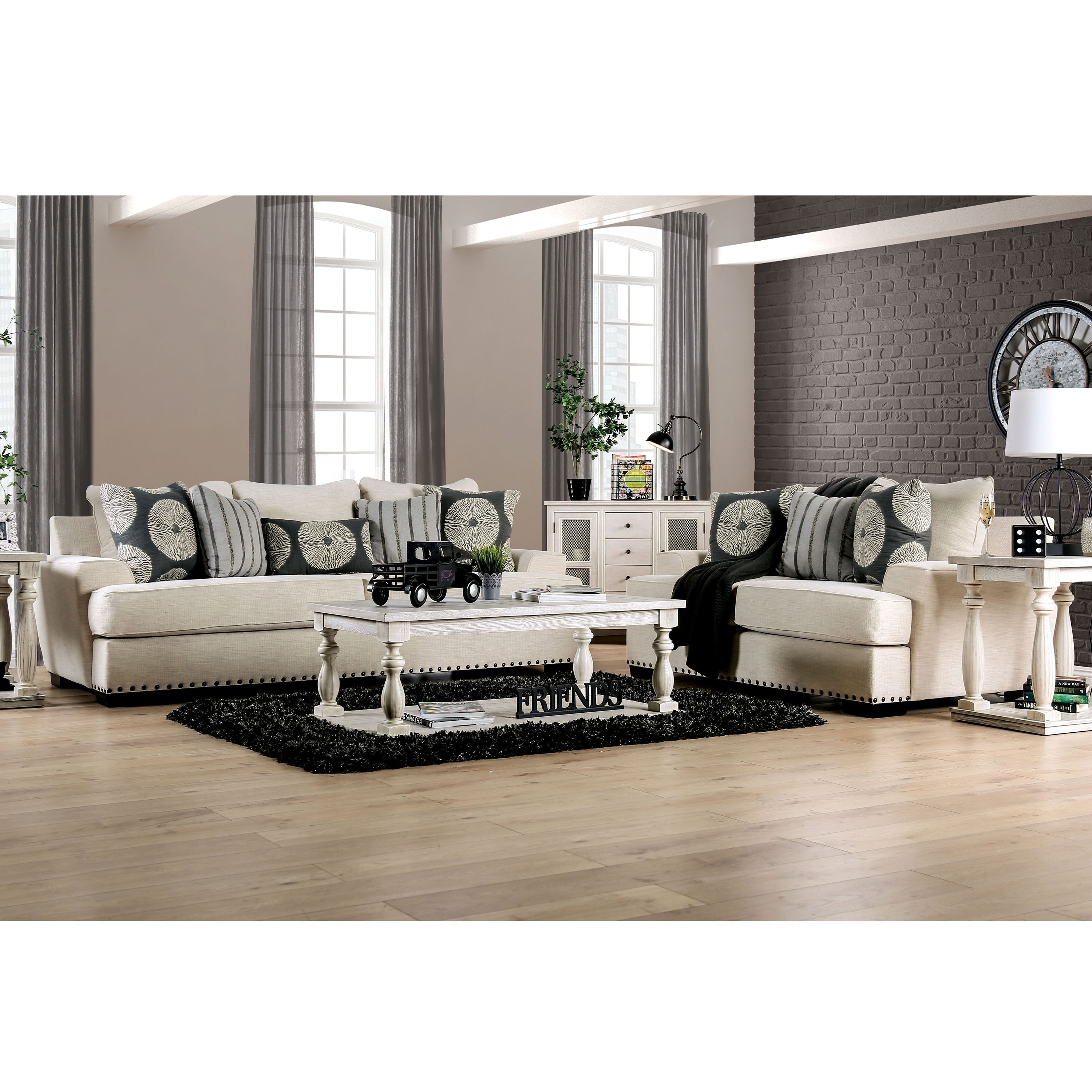 Copper Grove Montdore Modern Ivory 2 Piece Living Room Set