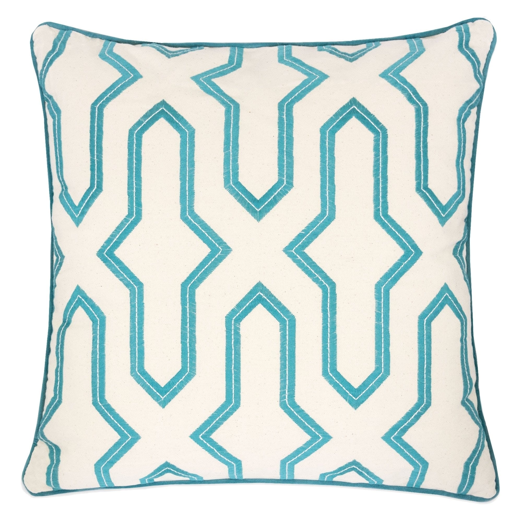 Adeline Embroidery Cotton 20 Square Decorative Throw Pillow