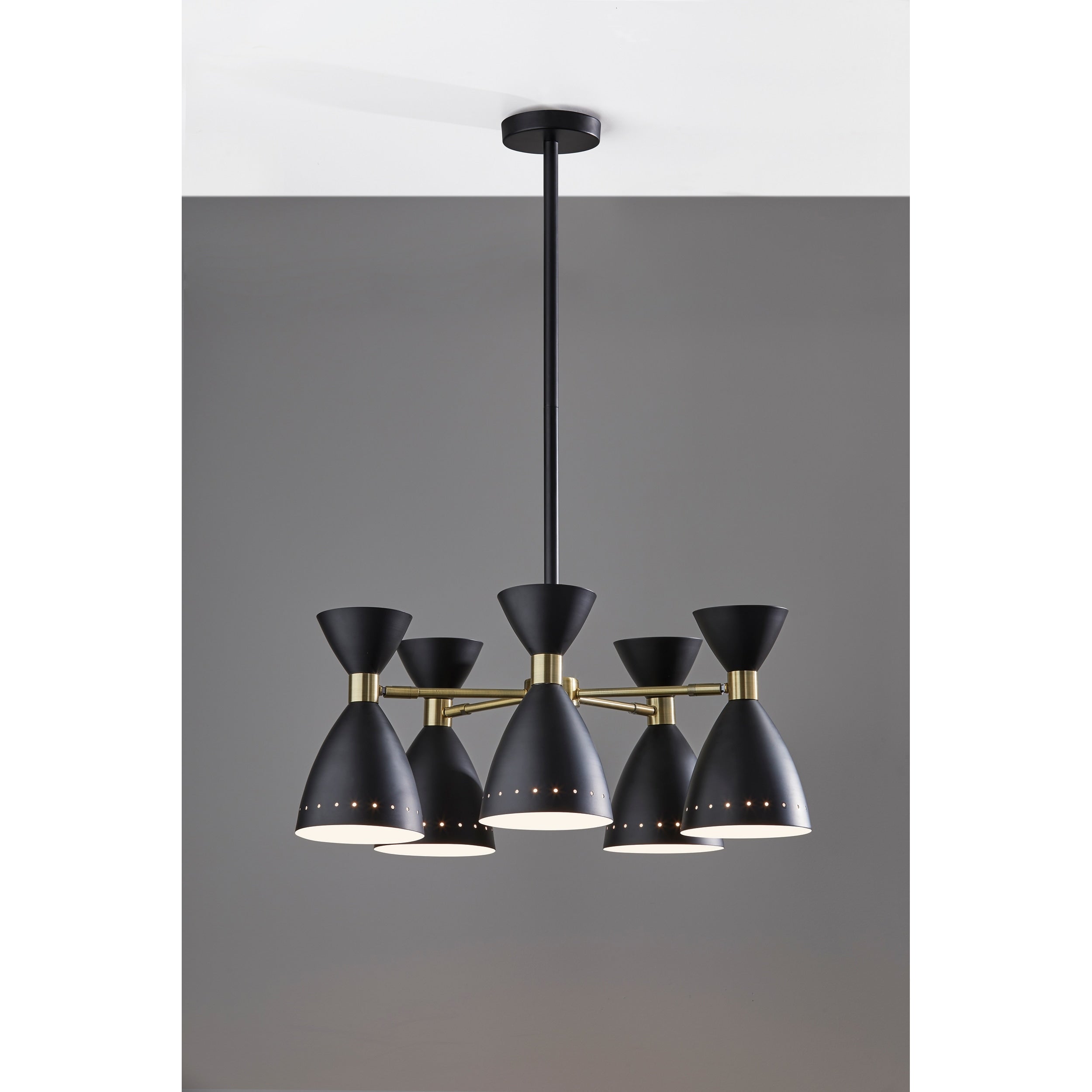 Adesso Antique Brass Oscar 5 Head Pendant Lamp