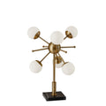 Adesso Antique Brass And Black Marble Doppler Led Table Lamp