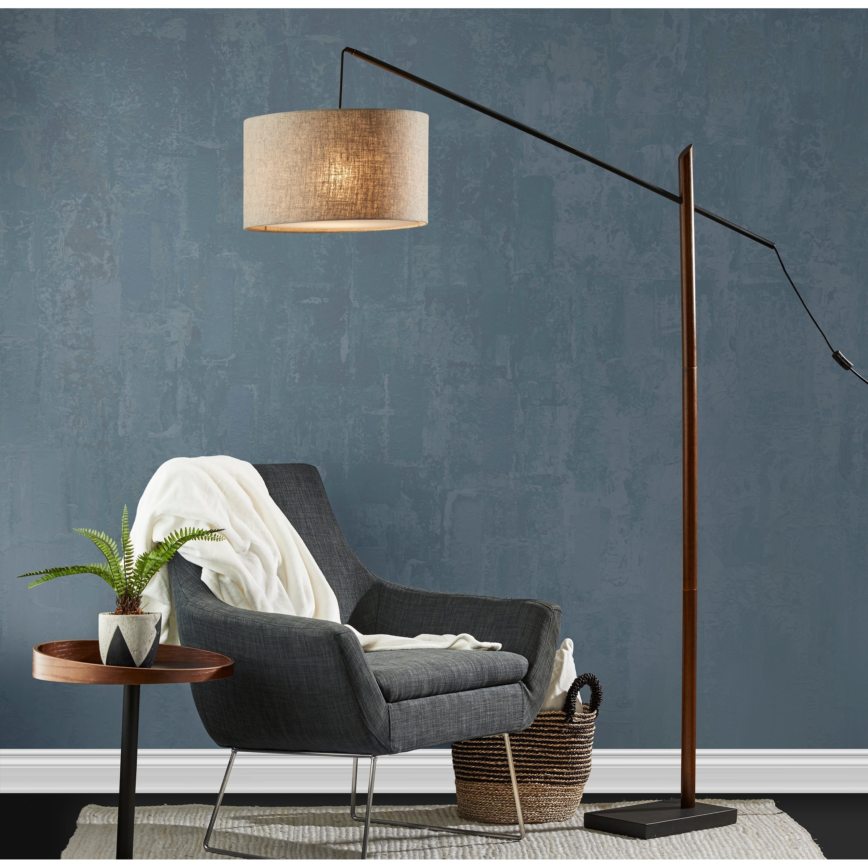 Carson Carrington Black Walnut Arc Lamp
