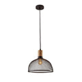 Carbon Loft Wiig Matte Black And Natural Rubber Wood Pendant Ceiling Light Large 13 Inch