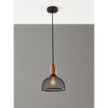 Carbon Loft Wiig Matte Black And Natural Rubber Wood Pendant Ceiling Light Small 10 Inch