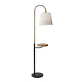 Adesso Jeffrey Black And Antique Brass Shelf Floor Lamp