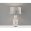 Adesso Joan Geometric White Table Lamp 2Pc Set
