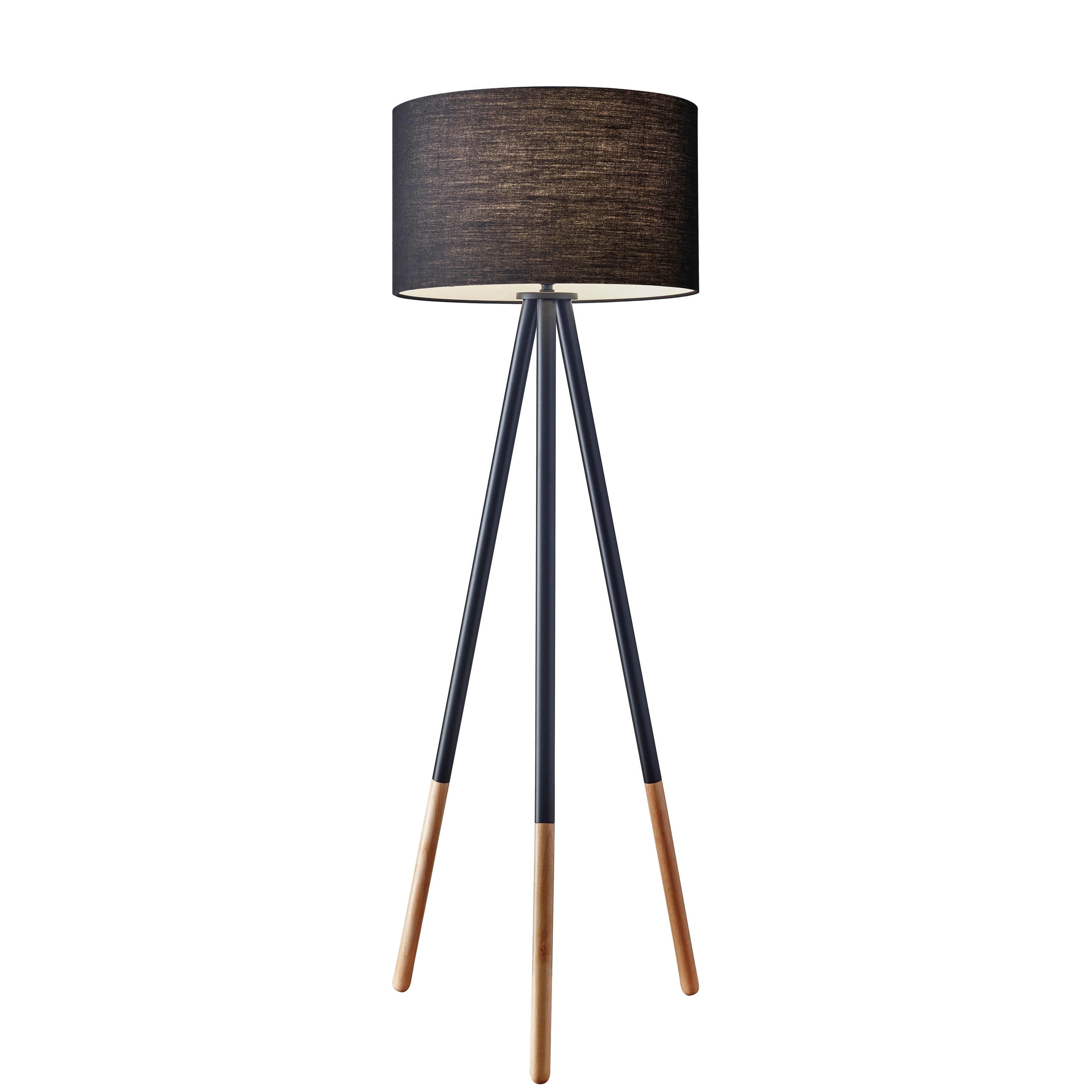 Adesso Louise Black Painted Metal Tripod Floor Lamp