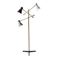 Adesso Lyle Black And Antique Brass 3 Arm Floor Lamp