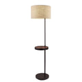 Carbon Loft Melville Matte Black And Walnut Shelf Floor Lamp