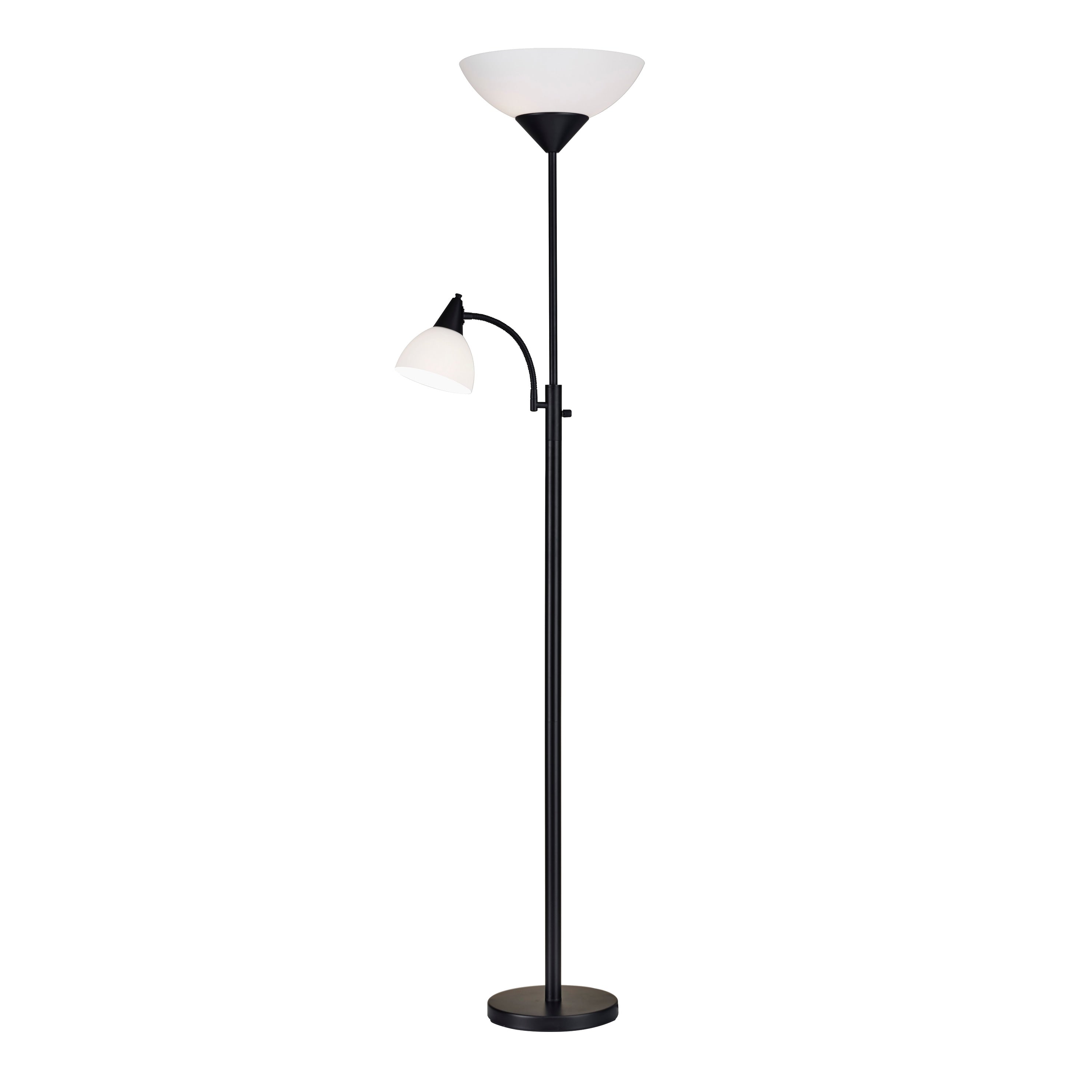 Adesso Piedmont 71 Inch Torchiere With Adjustable Reading Lamp