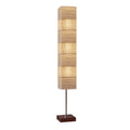 Adesso Sahara Brushed Steel And Walnut Rubberwood Tall Floorchiere