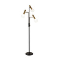 Adesso Sinclair Black And Antique Brass Led 3 Arm Floor Lamp