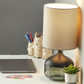 Porch Den Foxglove Smoked Glass Table Lamp