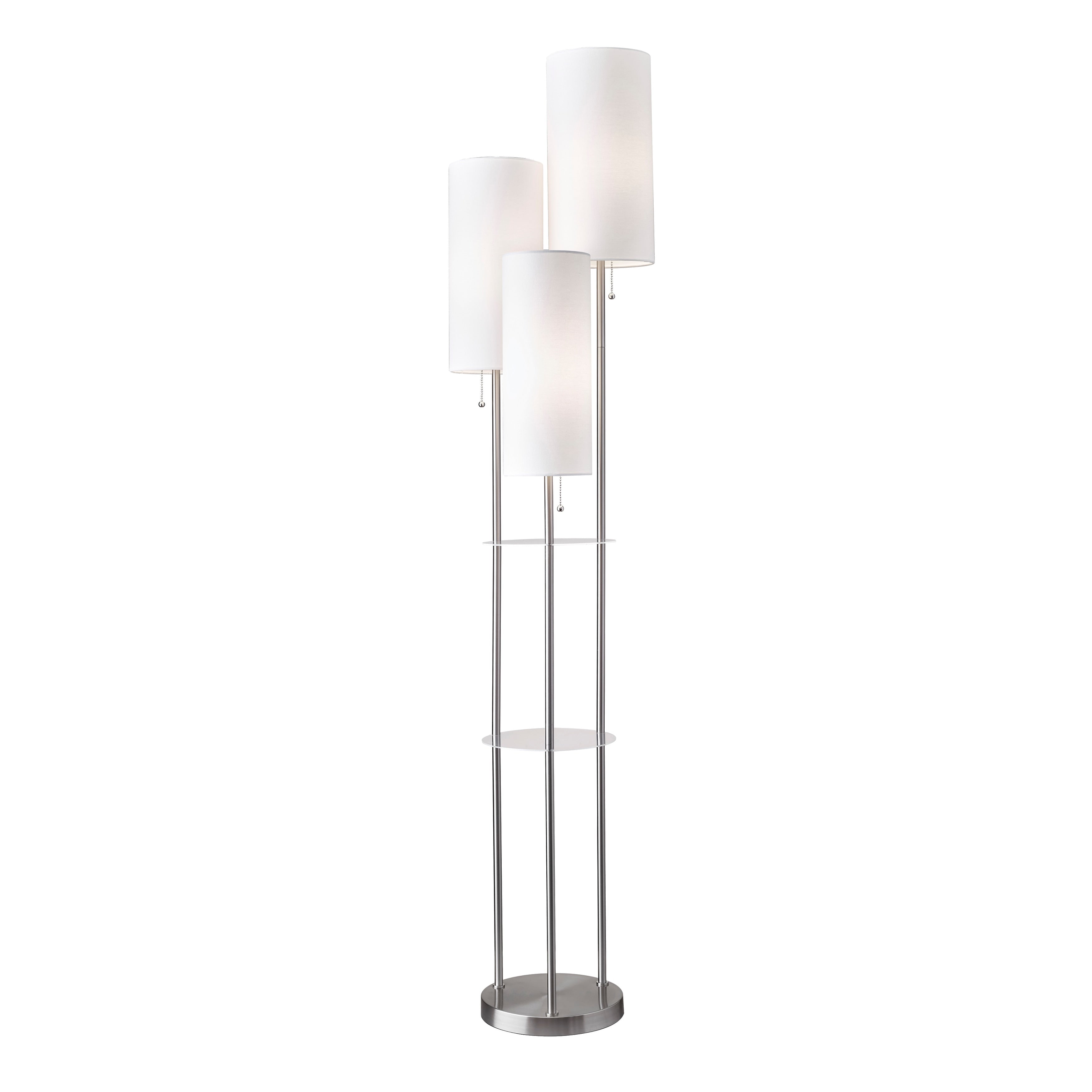 Adesso Trio Satin Steel Floor Lamp