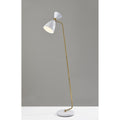 Adesso White Antique Brass Oscar Floor Lamp