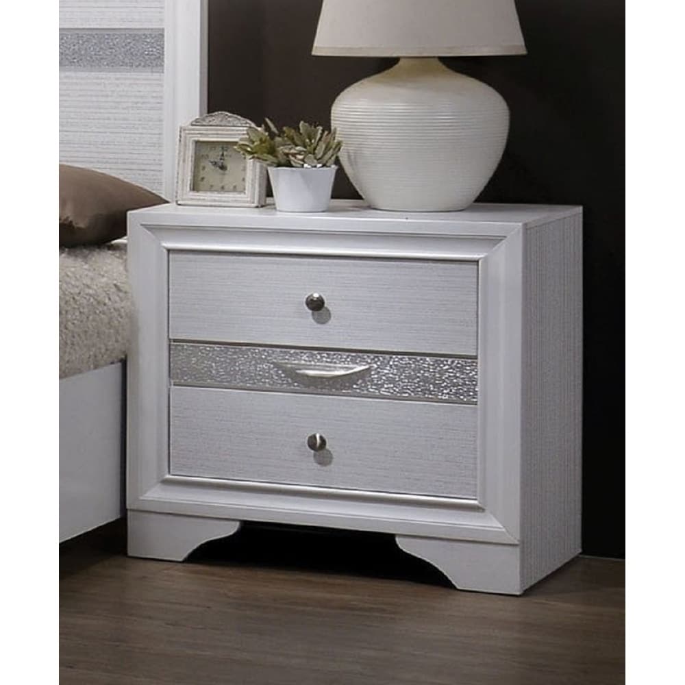Adielle Contemporary White 3 Drawer Nightstand By Foa
