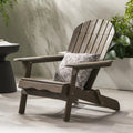 Adirondack Chair Folding Patio Seating With Slatted Backrest Gray Leisure Chair Reading Chair Leisure Chair