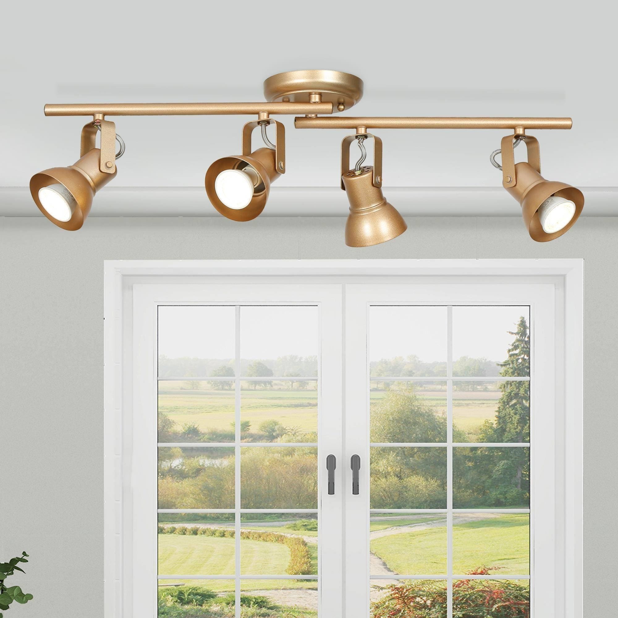 Mid Century 4 Lights Tracking Ceiling Lighting For Living Room L 29 X W 5 X H 7.5