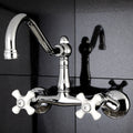Adjustable Chrome Wallmount Kitchen Faucet