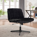 Adjustable Swivel Criss Cross Chair Wide Seat Office Chair Vanity Chair Black