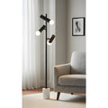 Adjustable Triple Head Tree Floor Lamp With Solid Marble Cylinder Base 57 Multi Directional Tall Pole Lamp