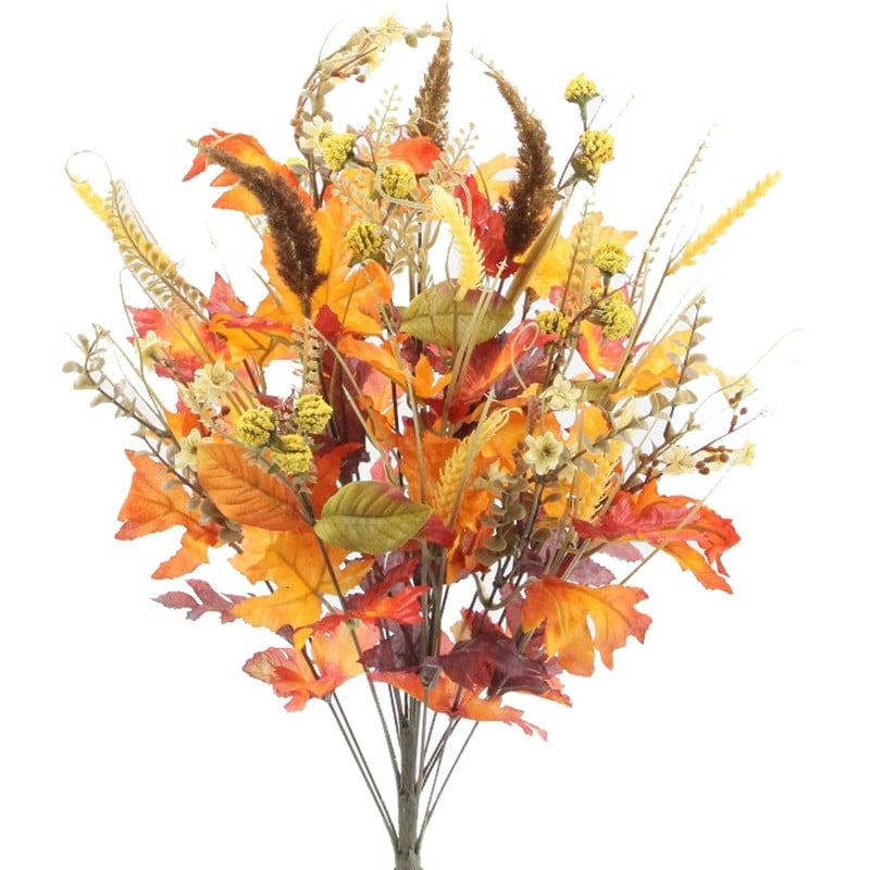 Abn3B003 Gdor Mix Artificial Autumn Flowers Gold Orange Mix Orange