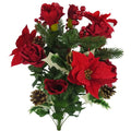 Artificial Winter Frost Seasonal Mixed Bush Holiday Red Abn4B008 Red