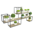 Admired By Nature White Oak Wood Offset Wall Mounted Metal Hanging Storage Floating Shelves Black Abn5E159 Ntrl