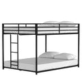 Ady Low Profile Full Over Full Bunk Bed With Ladder Black Metal Frame